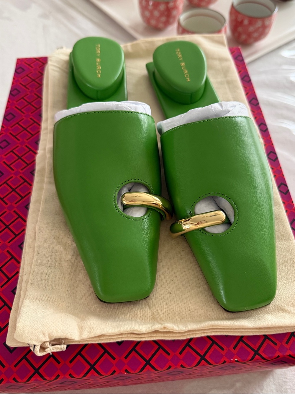 Tory Burch Pierced Mule - Green